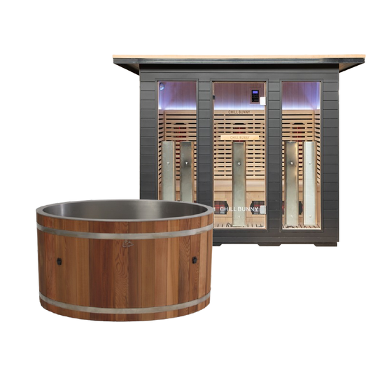 Chill Bunny Ice Bath + 3 Person Outdoor Infrared Sauna